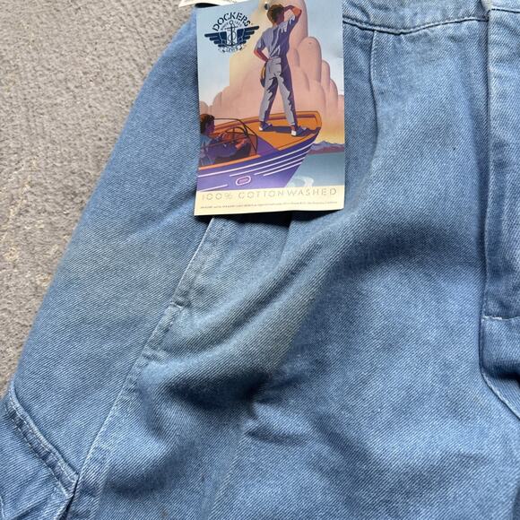 Deadstock 80s Dockers Jeans Mens 28x32 Pleated Denim Levis Cargo Tapered Vintage - Picture 6 of 16